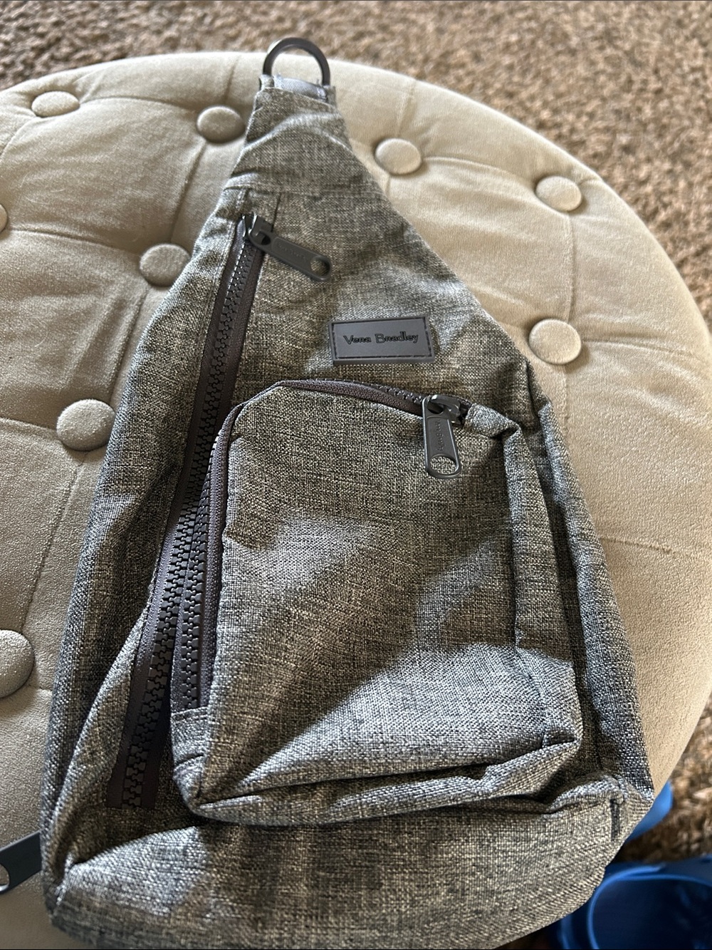 Vera Bradley Heathered Gray Sling Belt Bag. EUC